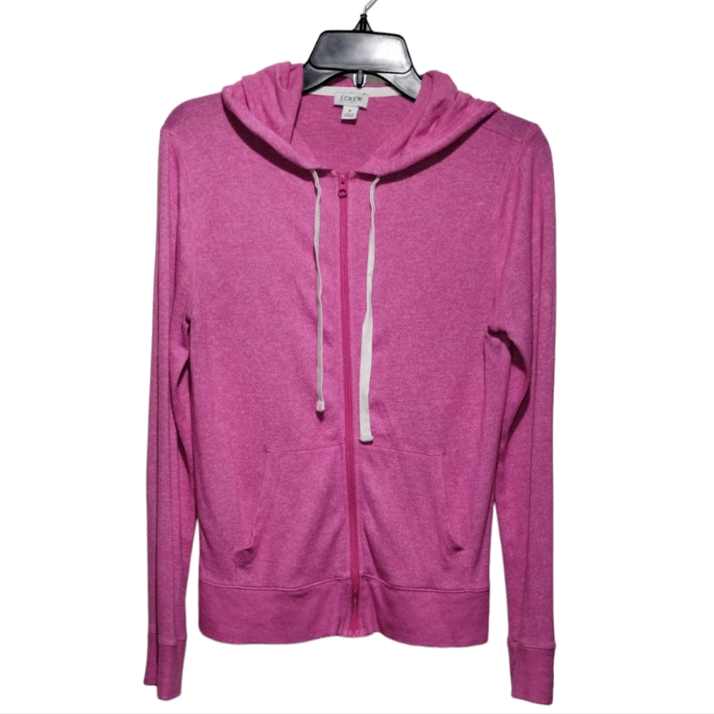 J. Crew Women's Pink Zipper Hoodie w/ Pockets